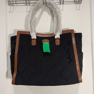 Talbots Quilted Black Work Purse/Tote